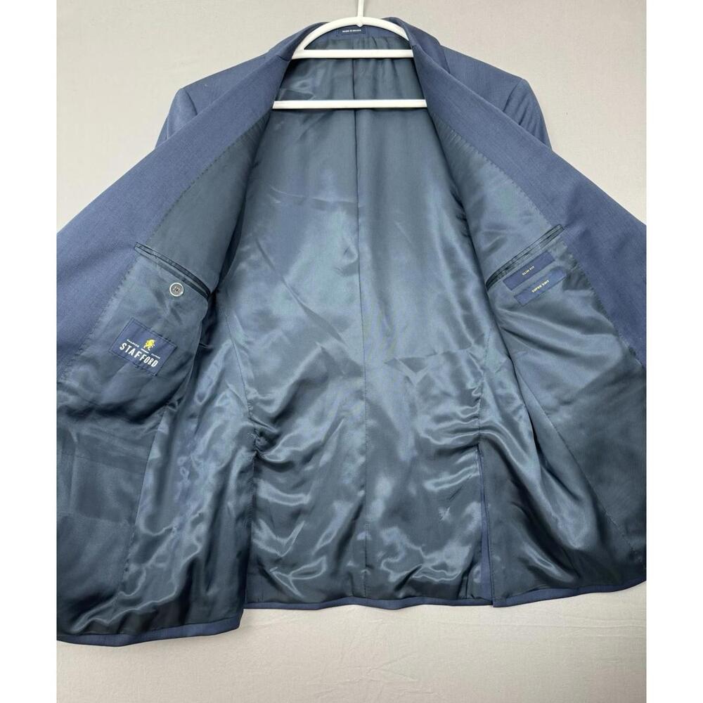 Stafford Blue Men's Suit Jacket - Picture 2 of 7